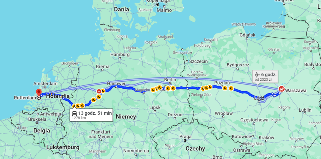 Samochodem do Rotterdamu